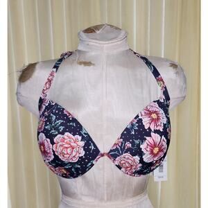 Shade &‎ Shore Light Lift Purple Floral Studded Underwire Bikini Top, 36DD NWT